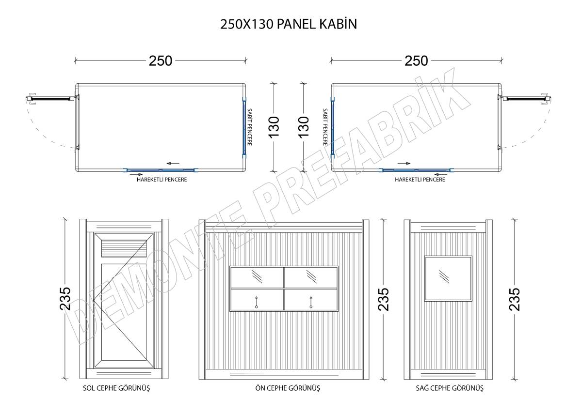 130x250 Panel Güvenlik Kabini